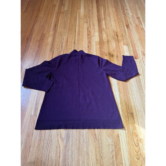 Calvin Klein Purple Long Sleeve Sweater With Ribbed Mock Neck Button Detail - Picture 2 of 10